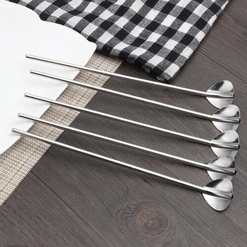 4PCS/set Stainless Steel Reusable Heart Pattern Drinking Straw Straws Spoon with Cleaner Brush