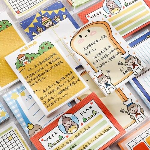 50 Pcs/Lot Kawaii Sticky Notes Cute Memo Pad Notepads Scrapbooking Diary Stationery Sticker For Notes School Supplies 012
