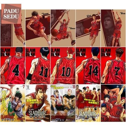 5D DIY Diamond Painting Cross Stitch Slam Dunk Japanese Anime Figure Full Round Diamond Mosaic Embroidery Poster Wall Decor Room