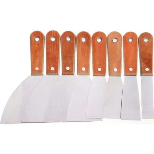 8pcs Hand putty knife scraper Set Wood Handle Drywall Paint Cleaning Scraper for DIY Tile Wall Finishing putty removing