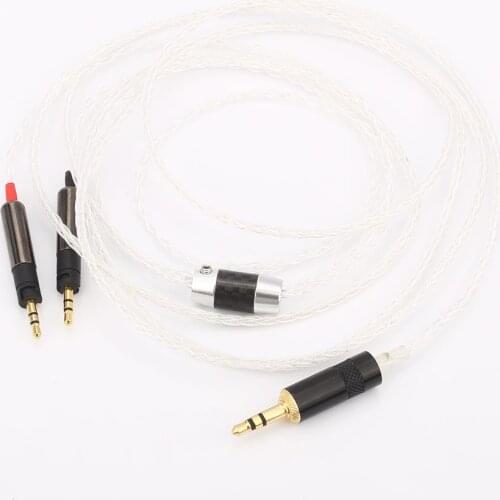 Audiocrast 3.5mm Stereo 8 Cores 7N OCC Silver Plated R70X Headphone Upgrade Cable for ATH-R70X R70X headphones