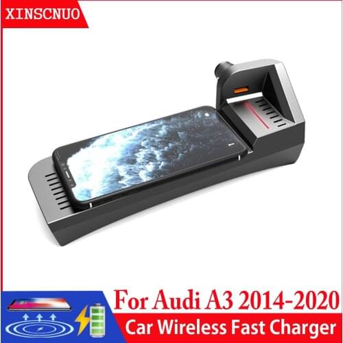 Car Accessories Fast Charging For Audi A3 2014-2020 QI Wireless Charger Module Wireless Onboard Car Charging Pad