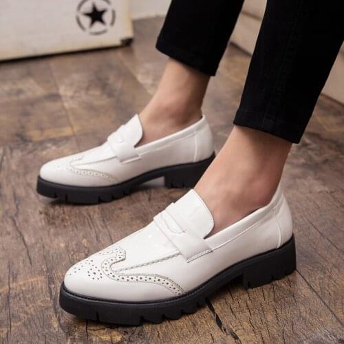 CIMIM Brand Hairstylist Fashion Formal Shoes Men Bullock Business Casual Leather Shoes Luxury Comfortable Office Loafers Men