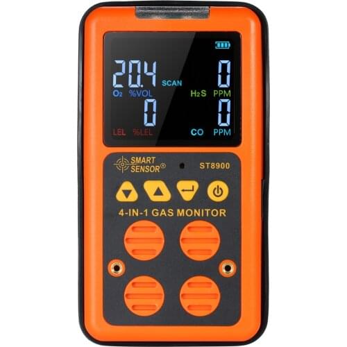 SMART SENSOR Gas Detector H₂S CO Monitor Industrial Digital Handheld Toxic Carbon Monoxide Detector Carbonic Oxide Hydrogen