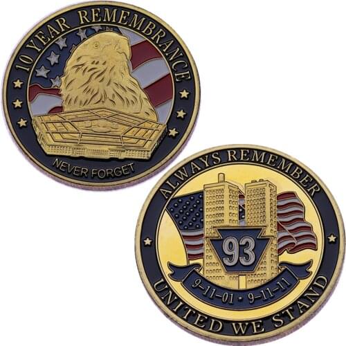 3pcs/lot, United States Eagle liberty justice trade gold plated 911 Coin