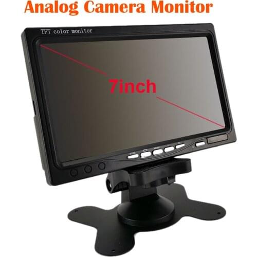 CCTV Analog Camera Monitor 7 inch 2CH Video Input Color TFT LCD for Reversing Parking Backup Rear View Camera