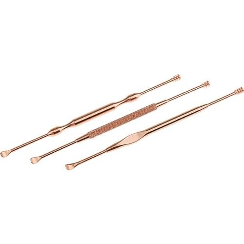 3x Mini Stainless Steel Earpick Scoop Spoon Kit Wax Cleaner Curette Remover