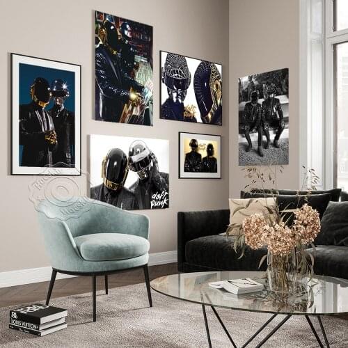 Wall Stickers Legend Music Star Daft Punk Poster Electronic Music Wall Picture Print Canvas Bar Pub Club Fans Wall Art Decor