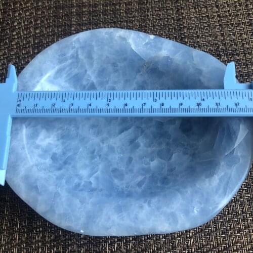 Natural Blue Celestite Quartz Crystal Oval Bowl Blue Calcite Quartz Crystals