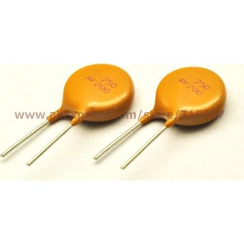 PHISCALE 50pcs PPTC Resettable Fuse TRF250-200 250V 0.2A 200MA