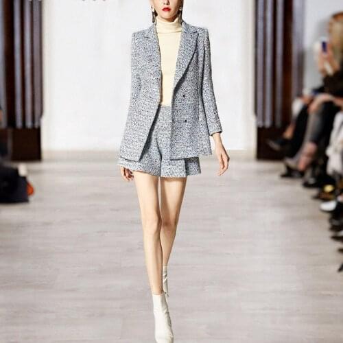 Tweed small fragrance suit jacket fashion shorts suit womens new fashion European and American ladies two-piece TB190402