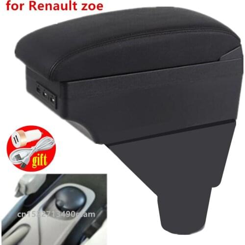 For Renault zoe armrest box leather arm rest usb storage box accessories center console automobile decoration car-styling