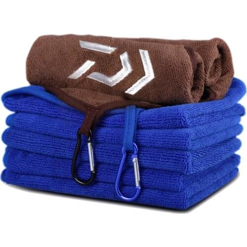 Daiwa Fishing Towel Thickening Non-stick Absorbent Towels Outdoor Hiking Wipe Hands Towel Hiking Fishing Clothing Equipment