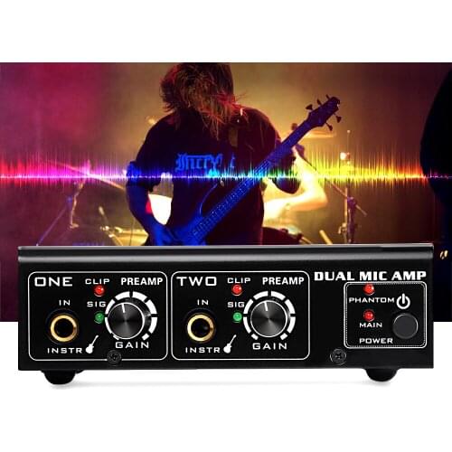 KYYSLB A961 Professional Dual-channel Condenser Microphone Amplifier Electric Guitar Amplifier Signal Booster