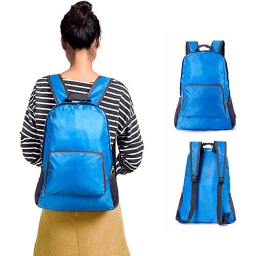Foldable Travel Backpack Women Men Casual Portable Nylon Back Packing Daily Traveling Shoulder Bags Folding Bag Zipper