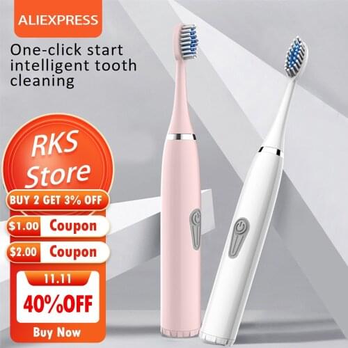 Newest Sonic Electric Toothbrushes for Adults Kids Whitening Rechargeable Battery Toothbrush IPX6 Waterproof with Brush Head