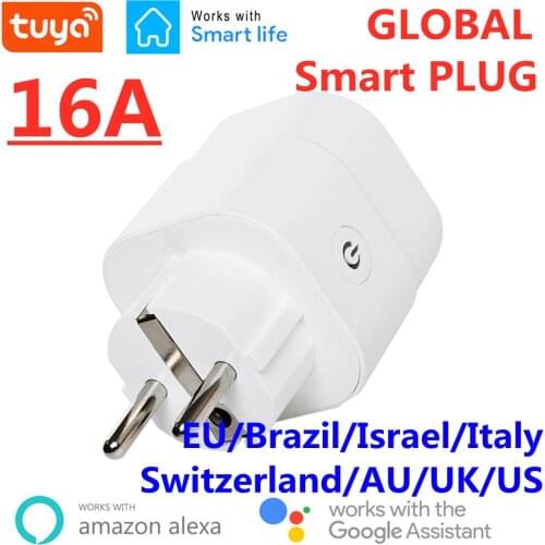 WiFi Smart Plug 16A EU Brazil UK Socket Power Monitor Timing Tuya SmartLife APP Control Works With Alexa Google Home Assistant
