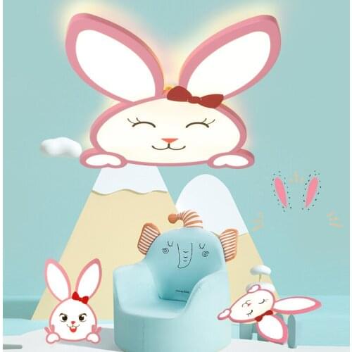 Pink Rabbit LED chandeliers ceiling For Bedroom childrens room kids room light modern led Chandelier Lighting plafonnier led