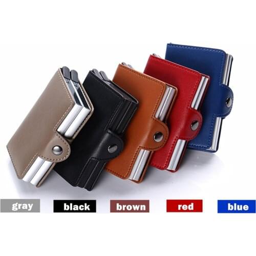 Bisi Goro Vintage Metal Business Credit Card Case Hasp Protector Bank Card Wallets Porta Tarjetas Anti Rfid 2 Aluminium Wallet