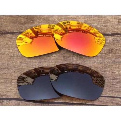 Vonxyz 2 Pairs Ruby Mirror & Bronze Brown Polarized Replacement Lenses for-Oakley Pit Bull Frame