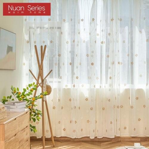 Embroidered Sheer Curtains For Living Room Tulle Curtain For Bedroom Window Kitchen Screening Voile Curtains Drapes Customed