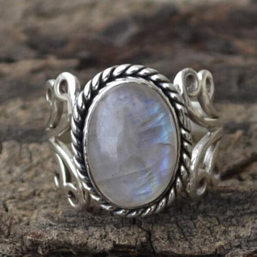 Oval White Opal Womens Ring Wedding Party Jewelry Cocktail Ring Gem Size 6,7,8,9,10 Womens Party Accessories Gifts Wholesale