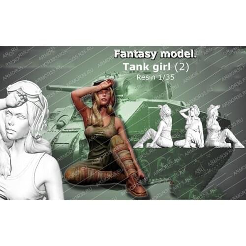 1/35 Scale Resin Figure Building Kit U.S. Tank Girl Sitting