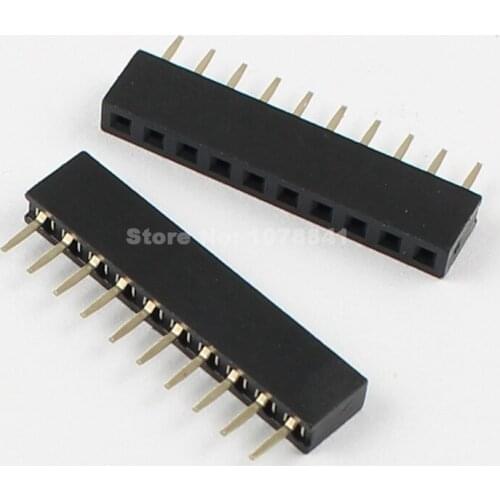100pcs 2mm 2.0mm Pitch 10 Pin Female Single Row Straight Pin Header Strip
