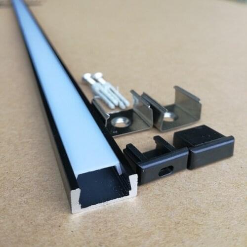 10pcs x 3.3ft 1meters Black anodized Led aluminum channel profile ,Black end cap for Under cabinet light kitchen light SDW1607
