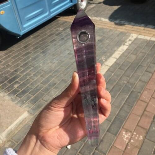 17-18CM long fluorite quartz smoking pipes cigarette accessory 1pcs