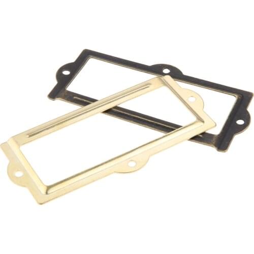 2 Pcs Label Pull Frame Handle File Name Card Holder for Furniture Cabinet Drawer Box Case Label Tag Frames Cabinet Pulls 90*42mm