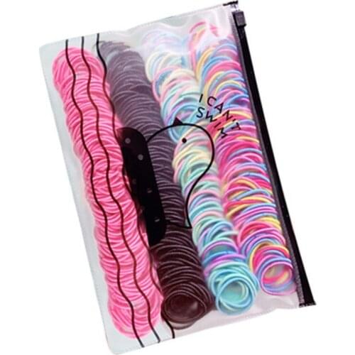 50 200 500Pcs Womens Hair Bows Bands Childrens Cute Headropes Girls Baby Rubber Ccessories Candy Solid Elastic Kawaii Headband