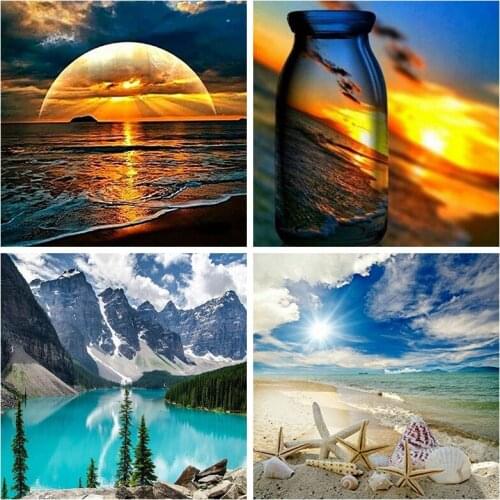 5d diy diamond painting Scenery diamond embroidery landscape Full Round Resin Cross Stitch diamond Mosaic Christmas home decor