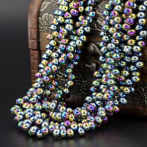 KAMTOP 98pcs Plating crystal loose beads 6MM Side hole bead DIY Handmade Make,earring, bracelet Fashion jewelry