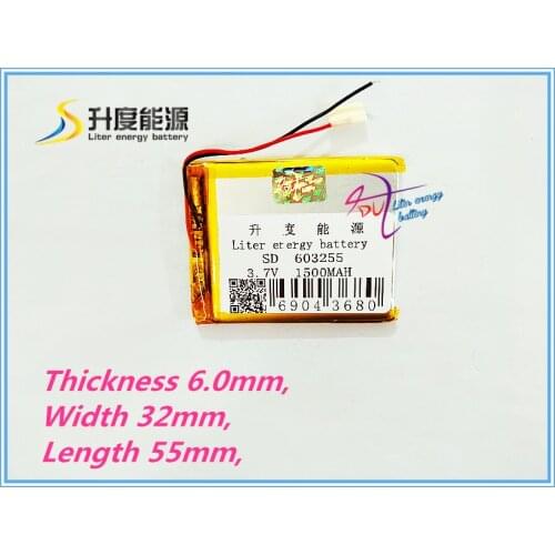 Tablet battery 3.7V,1500mAH,[603255] PLIB; polymer lithium ion / Li-ion battery for dvr,GPS,mp3,mp4,cell phone,speaker