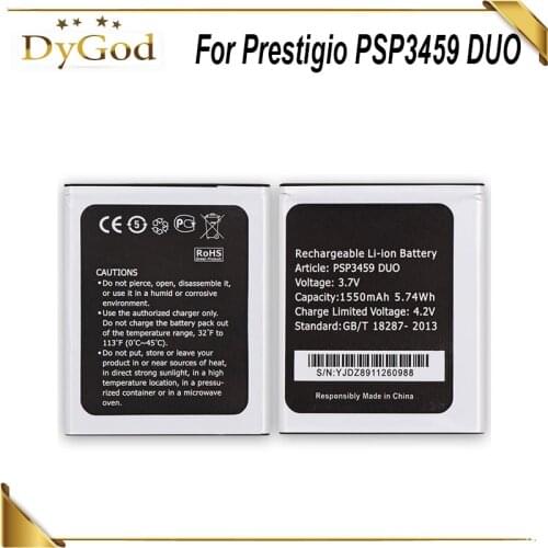 DyGod 1550mAh PSP3459 DUO Battery for Prestigio Wise OX3 Wize N3 PSP3459 DUO High Quality mobile phone Battery