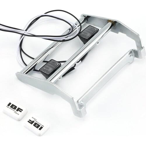 Stainless Steel Bumper Vehicle Mould Fittings Toys Model Buggy Bumpers With Lights For TRAXXAS TRX-4 Rock 1/10 RC Truck