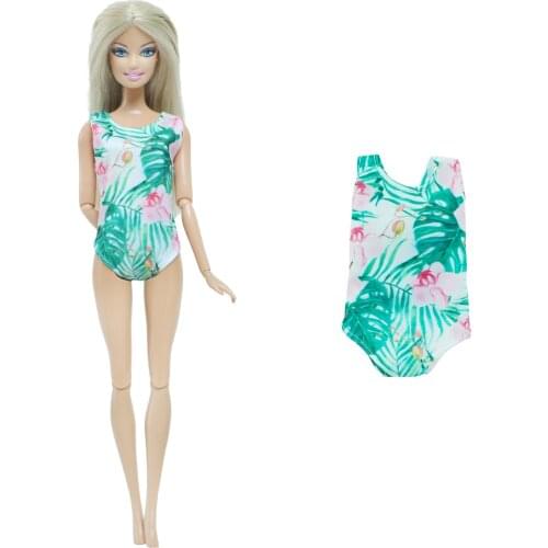 BJDBUS 1 Set Doll Swimsuit Green Summer Beach Bikini Bathing Swimwear Swimming Clothes for Barbie Doll Accessories Baby DIY Toys