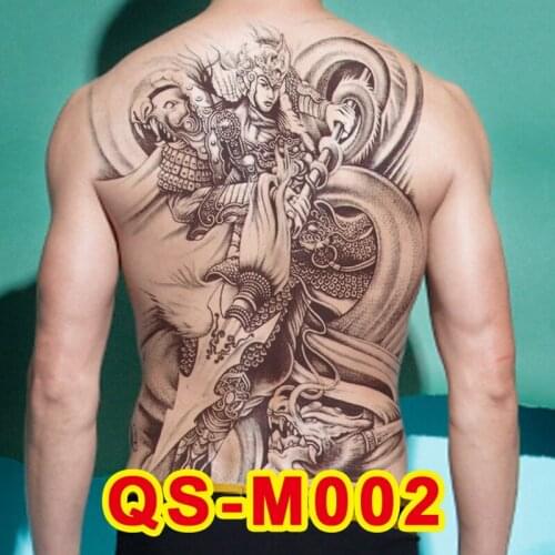 1pc new 48*34cm full back large tattoo sticker 20design black Chinese warrior Dragon temporary flash tattoos body paint cool men