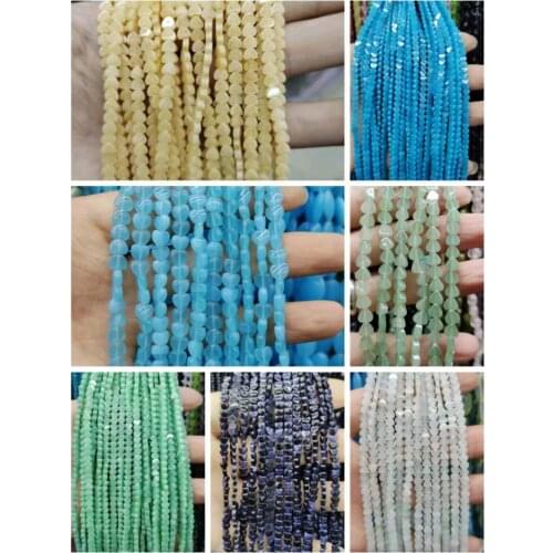 Heart Shape Natural Semi-precious Stone Loose Beads Strand 4mm Peach shape 10 Colors for Choice DIY for Making Necklace Bracelet