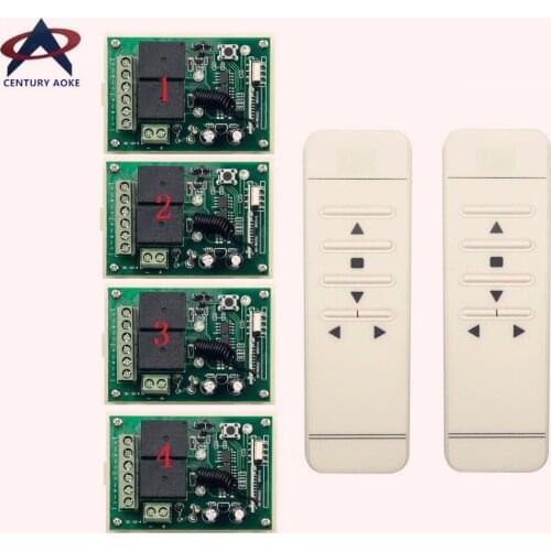 CENTURY AOKE motor garage door projection screen /shutters DC12V RF Wireless Remote Control switch & 4* Receivers + 2*Remote