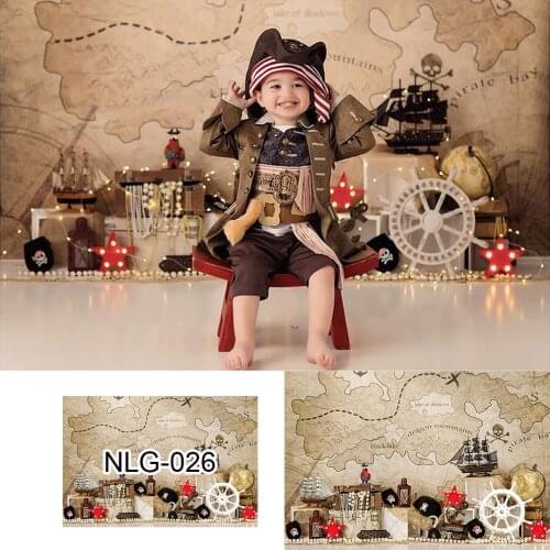 Pirate Ship Skull Island Old Grunge Map Navigation Theme Birthday Party Photophone Photography Backgrounds Photo Backdrops Props