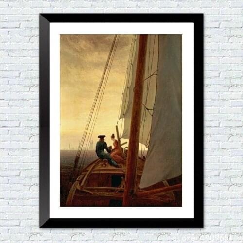 Cotton no frame classical ship bow people landscape canvas printings oil painting printed on cotton wall art decoration picture