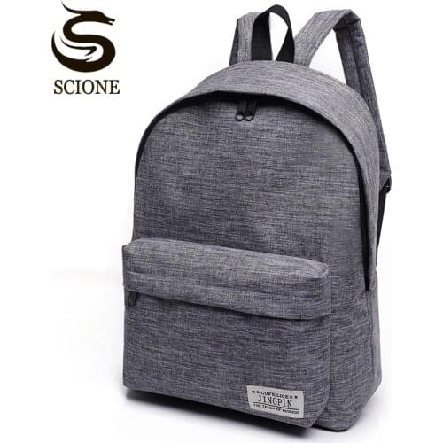 Scione Canvas Mens Backpack Male/Female School Laptop Backpack for Teenagers Travel Bagpack Stachels Rucksack Mochila