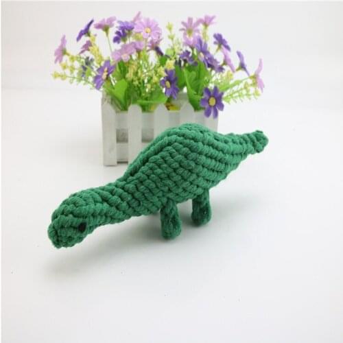 Dog Toys Hand Woven Cotton Rope Dog Bites Toy Dog Bites A Molar Tooth Cleaning Teeth Toys Popular Dinosaur Shaped Pet Toys