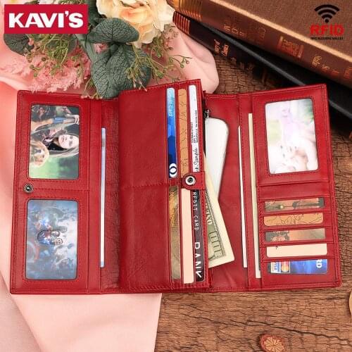 KAVI'S Women's Wallets With Zippers