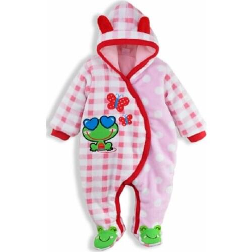Frog Baby Rompers Fleece Baby Girls Clothes Newborn Jumpsuits Coats Outfits coral velvet Infant Clothing