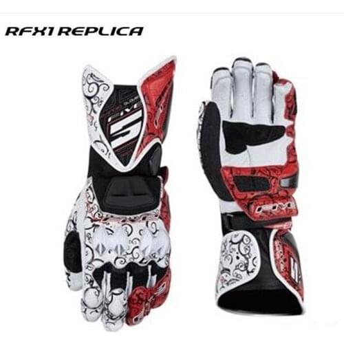 Black Red White Motobike Leather GLOVE RFX1 Printing Racing Knight Motorcycle Motor Off-road Anti-fall Gloves