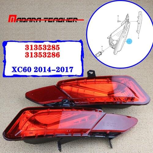 For VOLVO XC60 Left Right Rear Foglight Fog Driving Light Reflector Pair 31353286 31353285 2014 2015 2016 2017