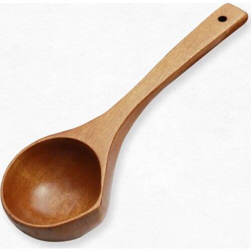 Multi-Use Japan Style Wooden Ladles Natural Solid Wood Water Ladle Soup Spoon Eco-Friendly Kicthen Tool Cooking Tools Utensils